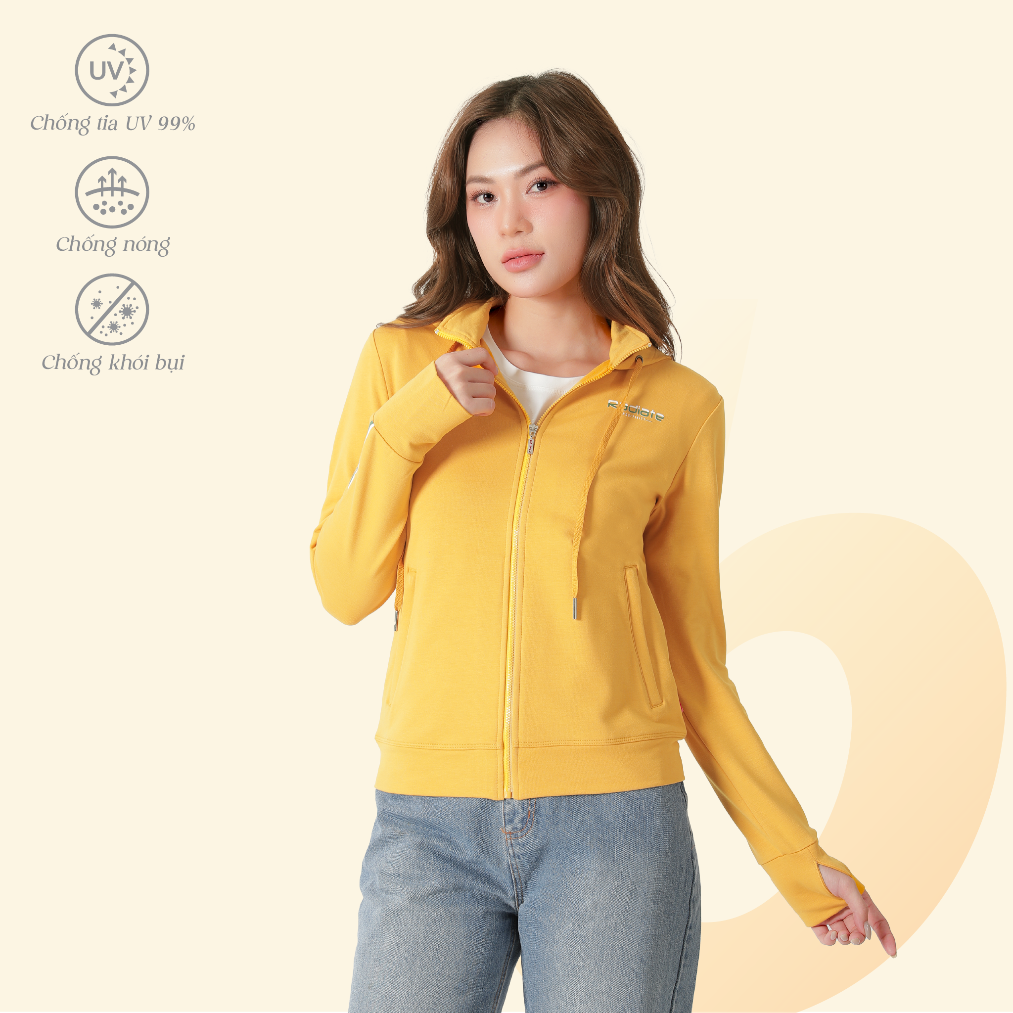 Áo khoác nữ chống nắng, chống UV chất vảy cá cotton cvc mát 401p 1144