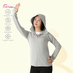Áo khoác nữ chống nắng, chống UV có nón chất poly thái 311p 1132