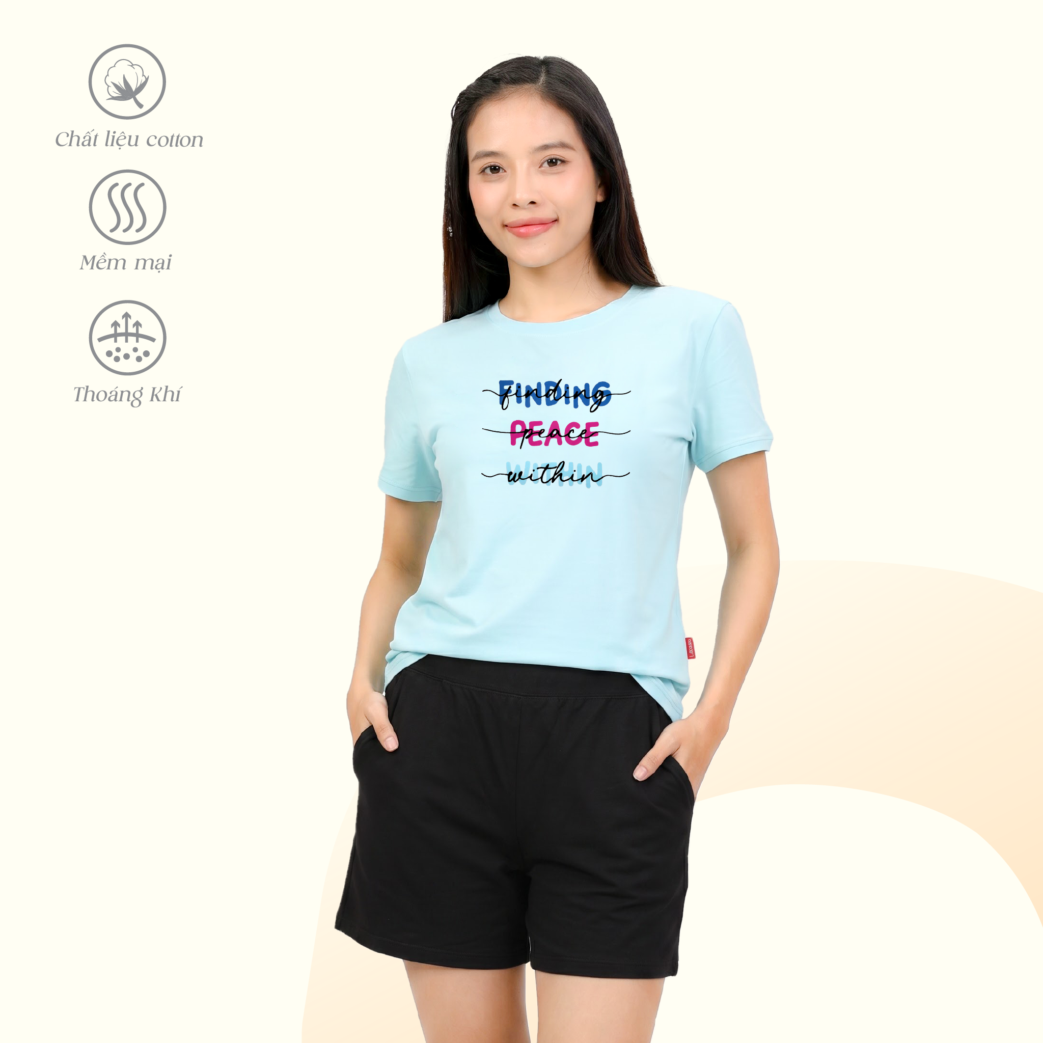 Set đồ bộ nữ kiểu quần đùi áo tay ngắn chất cotton siêu mát 025p 5238