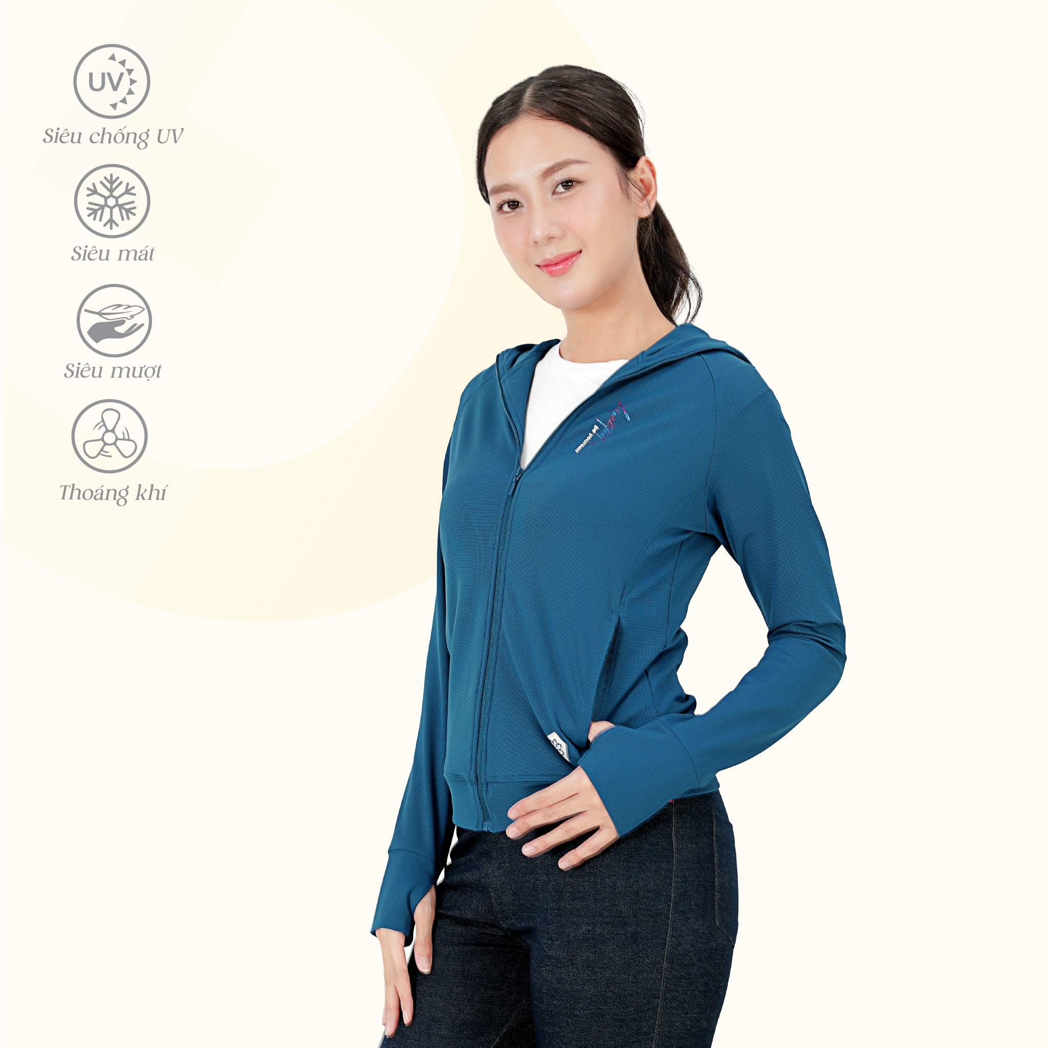 Áo khoác nữ chống nắng, chống UV chất kim cương 611p 1318