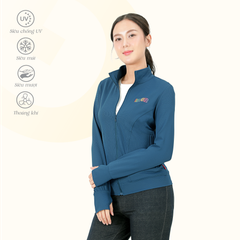 Áo khoác không nón nữ chống nắng, chống UV chất kim cương 611p 1352