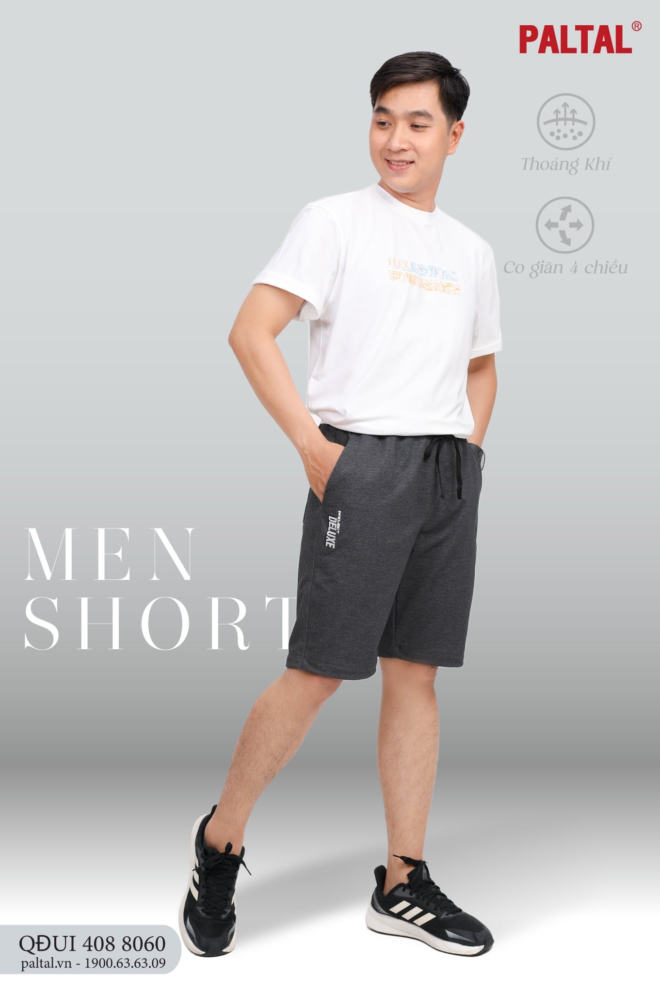 Quần Đùi Nam chất vảy cá cotton cvc mát 408p 8060