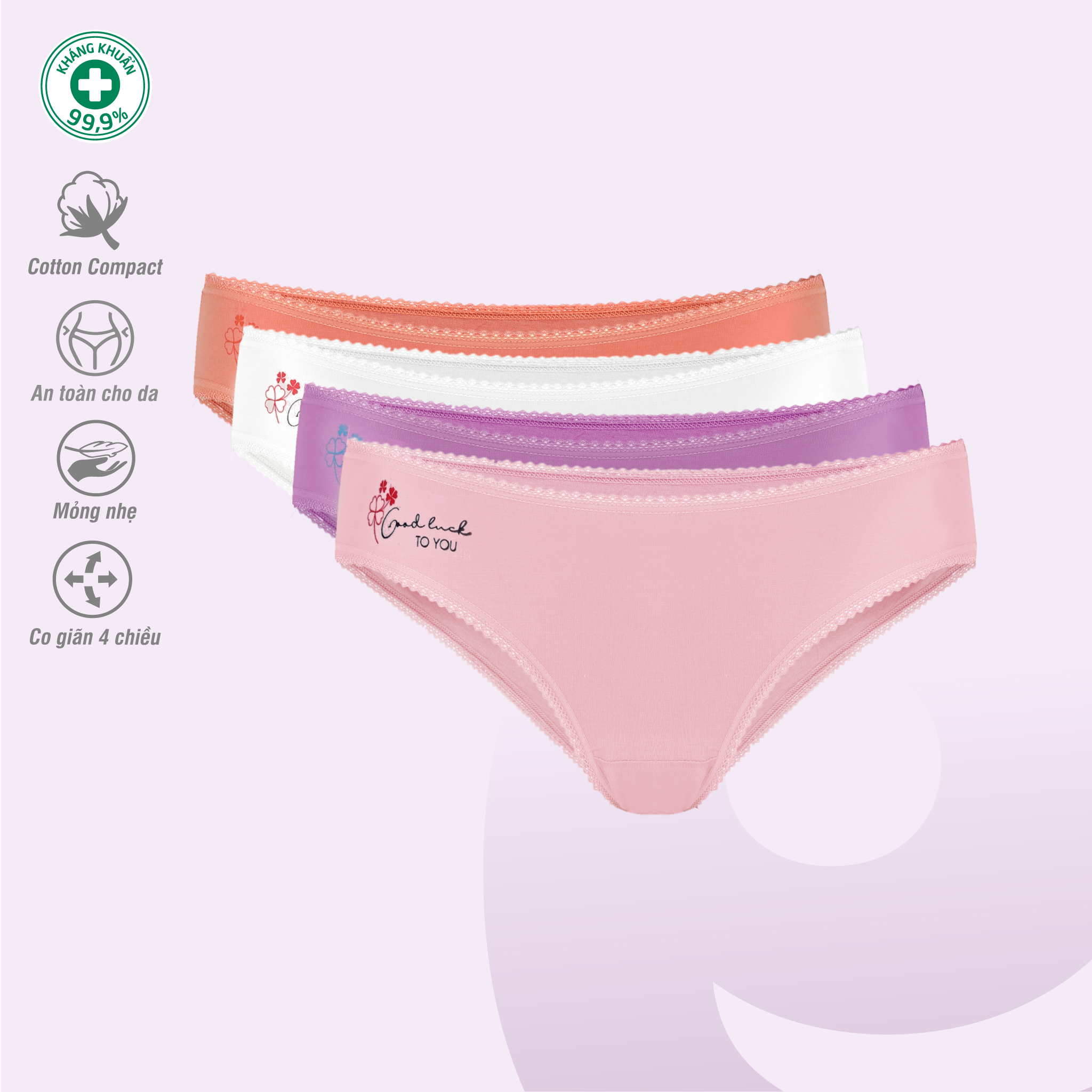 Combo 02-06-10 quần lót nữ chất cotton siêu mát 027p 7249