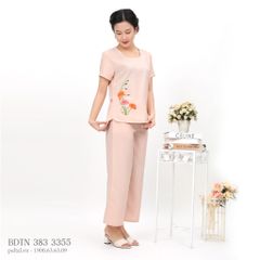 Set đồ bộ nữ kiểu quần dài tay ngắn Linen 383p 3355