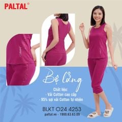 Set đồ bộ nữ kiểu quần lửng không tay chất cotton siêu mát 024p 4253
