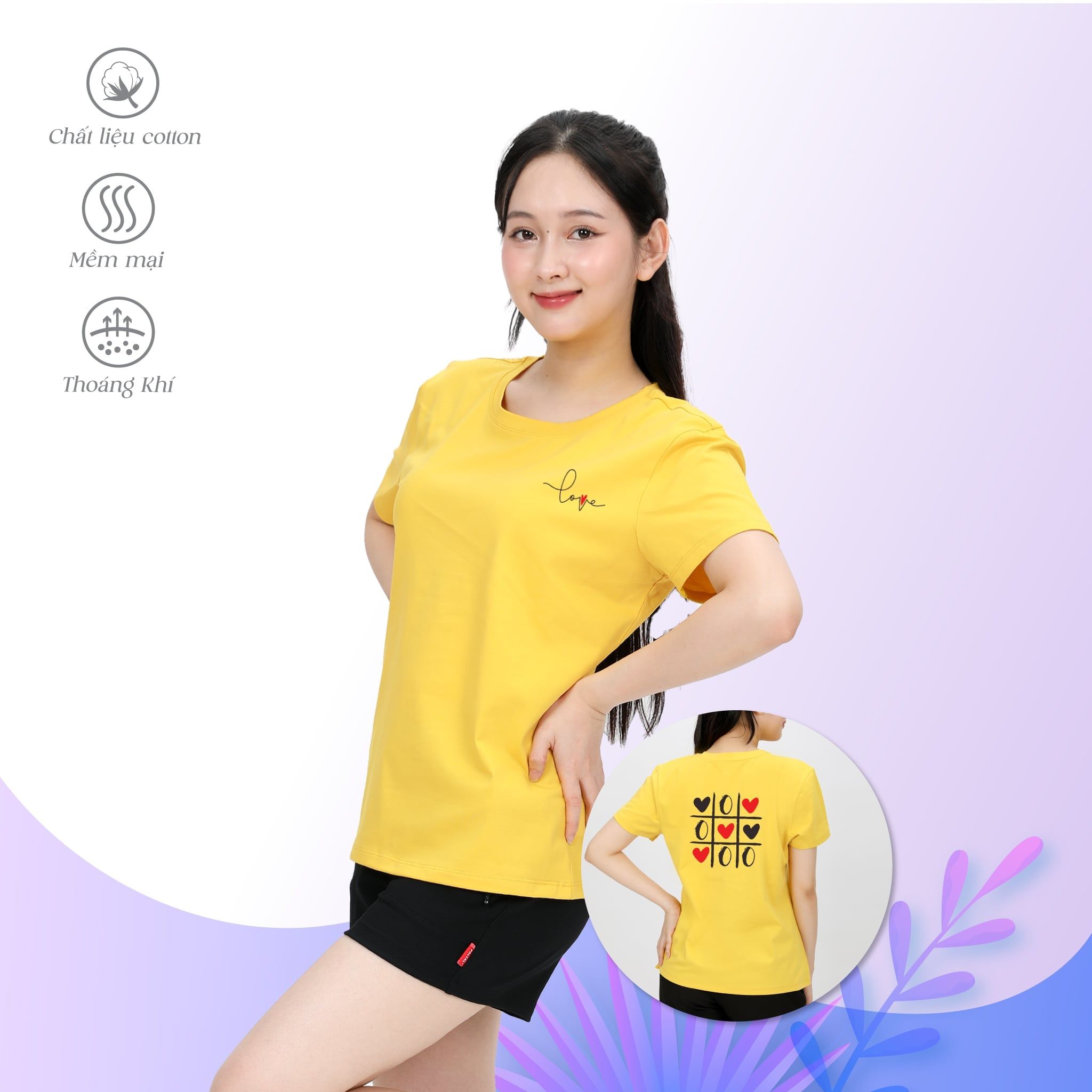 Áo thun nữ tay ngắn chất cotton siêu mát form rộng 020p 0102