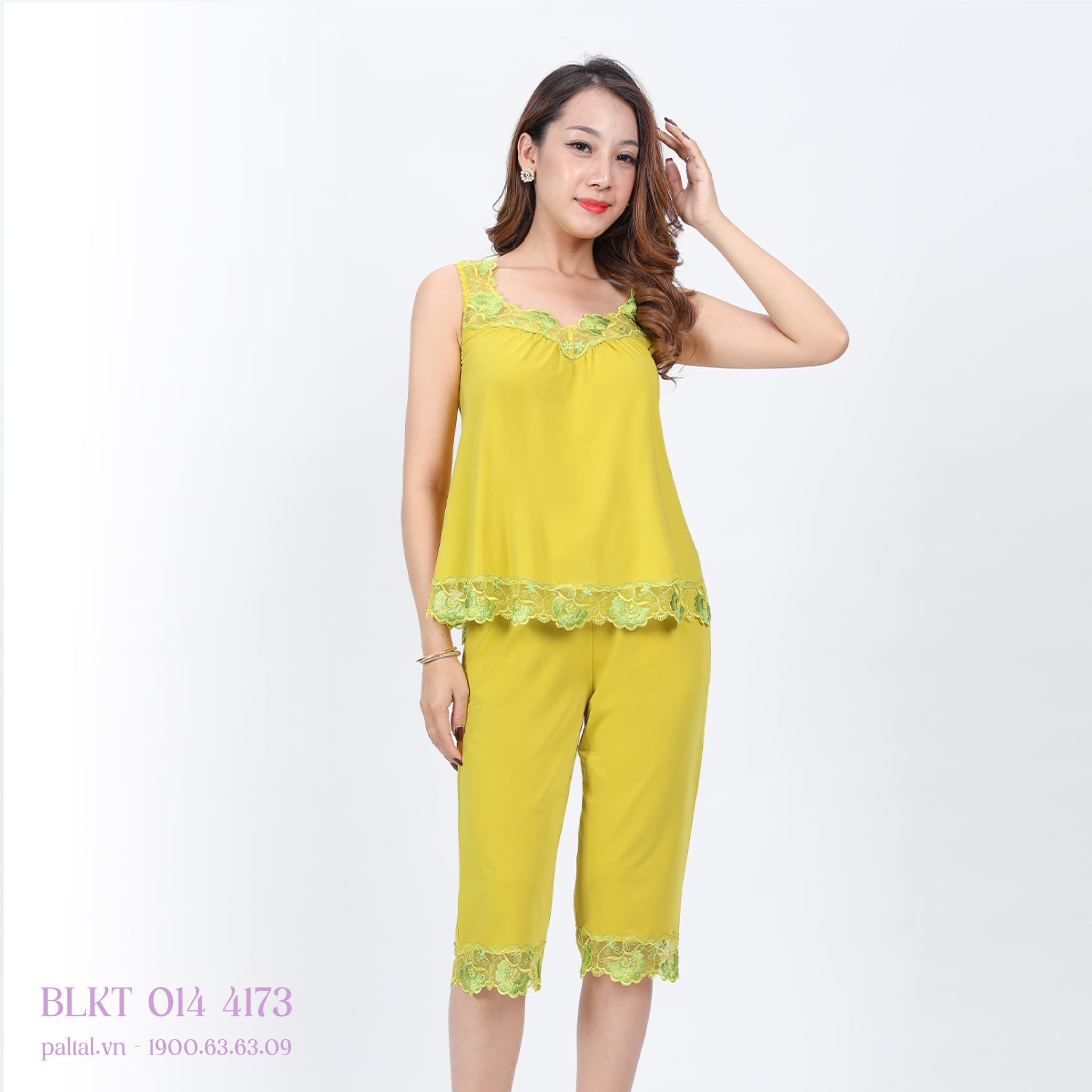 Set đồ bộ nữ kiểu quần lửng chất thun lạnh siêu bền không tay 014p 4173