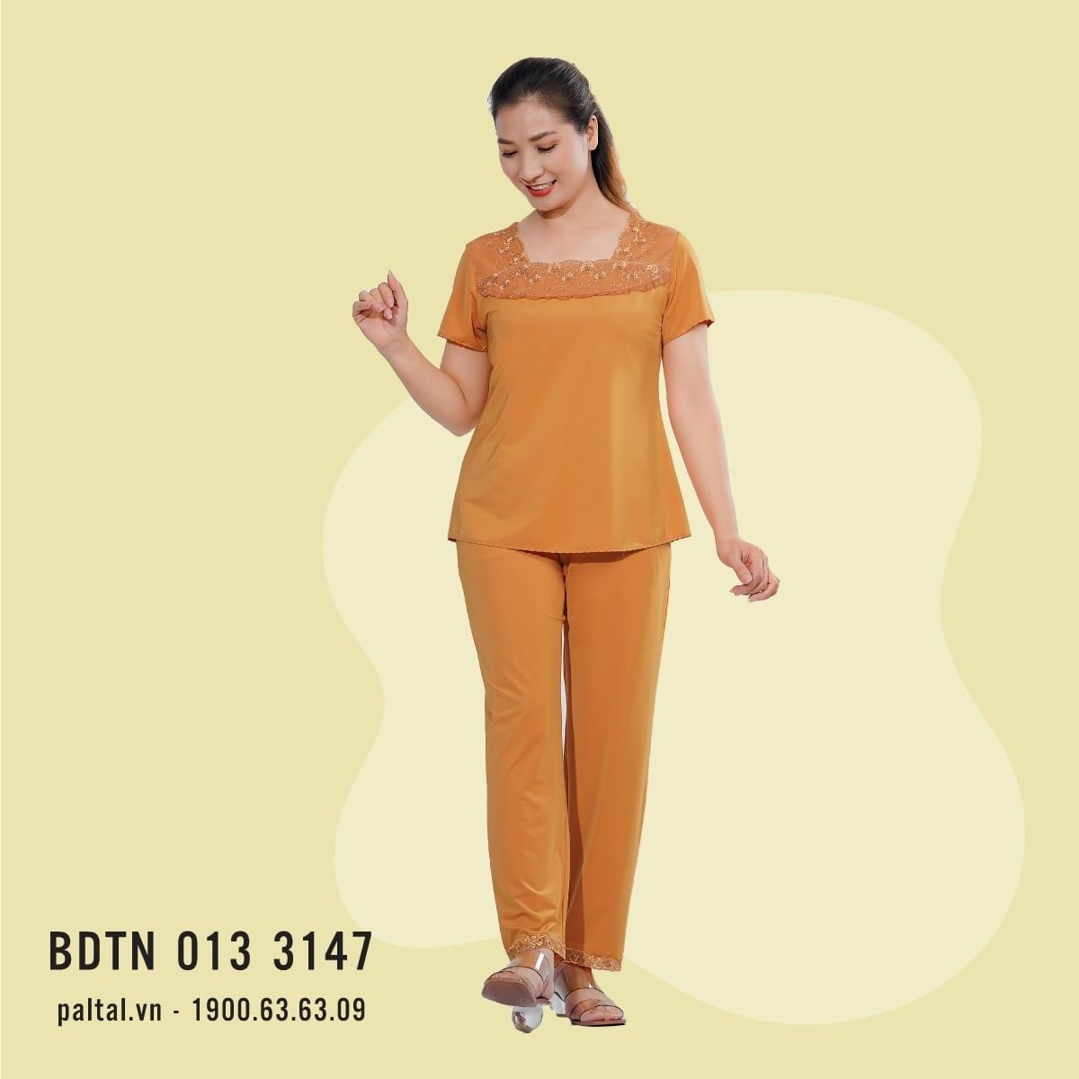 Set đồ bộ nữ kiểu quần dài tay ngắn chất thun lạnh siêu bền 013p 3147