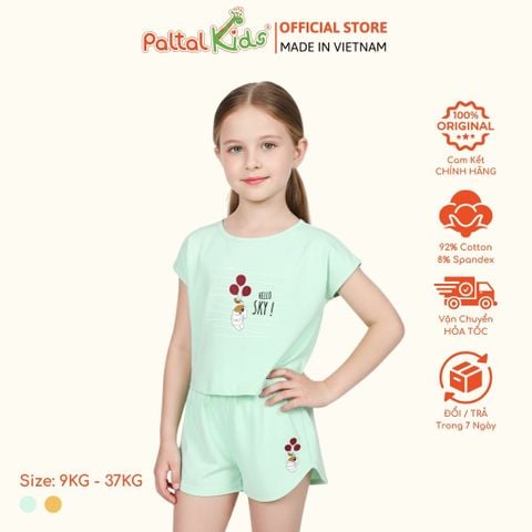 BST Mùa Hạ - Bộ Đùi Tay Ngắn Cotton Mỹ Bé Gái Cao Cấp - 025 2048