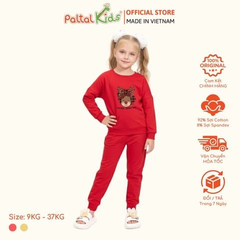 BST Mùa Đông - Bộ Dài Tay Dài Cotton Mỹ Bé Gái Cao Cấp - 023 6080