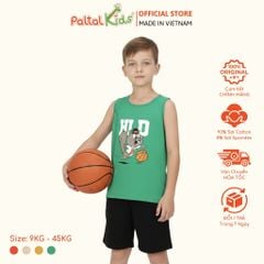 Đồ Bộ Đùi Sát Nách Hình In Nhiệt Cotton Borib Bé Trai Cao Cấp - 225 2126