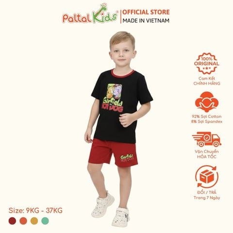 Đồ Bộ Đùi Cơ Bản Cotton Mỹ Hình In Mèo & Chó Bé Trai Cao Cấp - 025 2108
