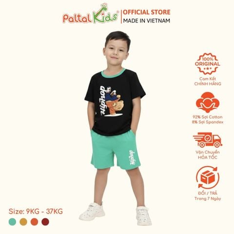 Đồ Bộ Đùi Cơ Bản Cotton Mỹ Hình In Chú Gấu Bé Trai Cao Cấp - 025 2109