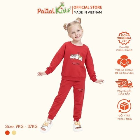BST Mùa Đông - Bộ Dài Tay Dài Cotton Mỹ Bé Gái Cao Cấp - 023 6035