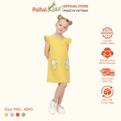 Đầm Dáng A Cánh Tiên Hình In Giả Túi Cotton Mỹ Cao Cấp - 02C 8020