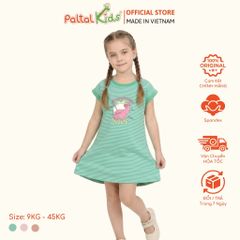 Đầm Dáng A Cánh Dơi Cotton Mỹ Hình In Mùa Hè Bé Gái Cao Cấp - 02C 8025