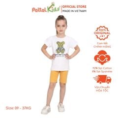 Đồ Bộ Lửng Cotton Mỹ Hình In Bear Brick Bé Gái Cao Cấp - 024 7026