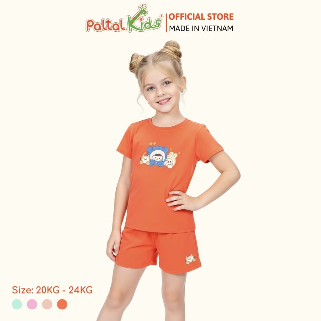 Đồ Bộ Đùi Cơ Bản Cotton Mỹ Bé Gái Cao Cấp - 025 5162 - Size 12