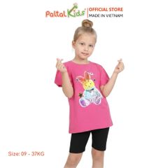 Đồ Bộ Lửng Cotton Mỹ Hình In Thỏ Cầu Vòng Bé Gái Cao Cấp - 024 7033