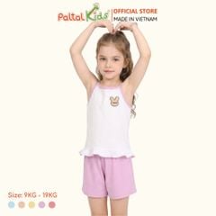 Đồ Bộ Đùi 2 Dây Lai Vạt Bèo Cotton Modal Bé Gái Cao Cấp - 205 7025