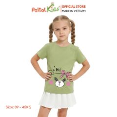 Áo Thun Cotton Melan Hình In Gấu Bé Gái Cao Cấp - 190 1410