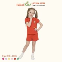 Đồ Bộ Đùi Tay Phồng Cotton Mỹ Hình In Cô Gái Xinh Xắn Bé Gái Cao Cấp - 025 2136