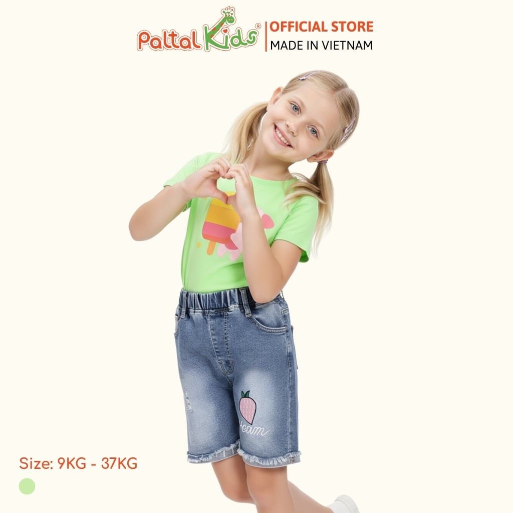 Áo Thun Cotton Mỹ Hình In Heo Hồng Với Cây Kem Bé Gái Cao Cấp  - 020 1363