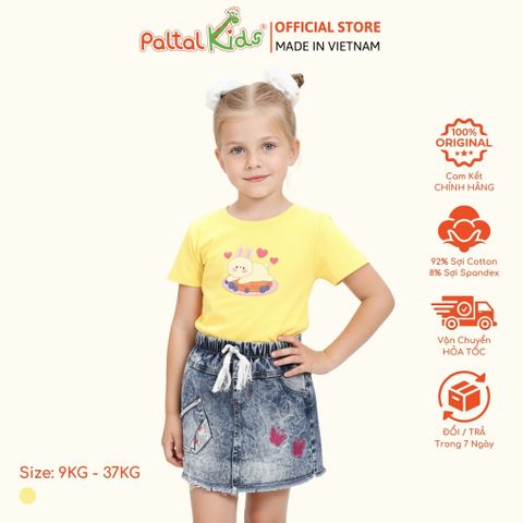 Áo Thun Cotton Mỹ Hình In Chú Thỏ Lười Biếng Bé Gái Cao Cấp - 020 1365