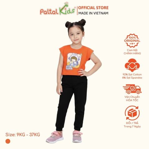 Áo Croptop Cotton Mỹ Hình In Bé Gái Phi Hành Gia Bé Gái Cao Cấp - 020 1368