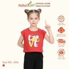 Áo Croptop Cotton Mỹ Hình In Cánh Cụt LOVE Bé Gái Cao Cấp - 020 1369