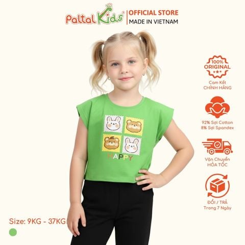 Áo Croptop Cotton Mỹ Hình In Động Vật Bé Gái Cao Cấp - 020 1370