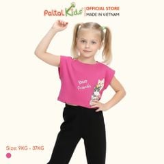 Áo Croptop Cotton Mỹ Hình In 3 Chú Mèo Bé Gái Cao Cấp - 020 1371