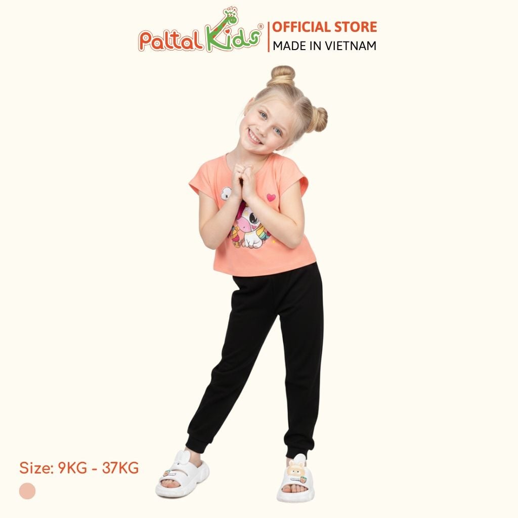 Áo Croptop Cotton Mỹ Hình In Kỳ Lân Cầu Vòng Bé Gái Cao Cấp - 020 1372