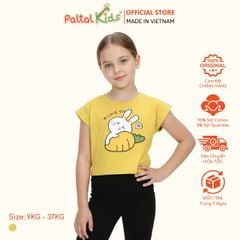 Áo Croptop Cotton Mỹ Hình In Thỏ & Cà Rốt Bé Gái Cao Cấp - 020 1373