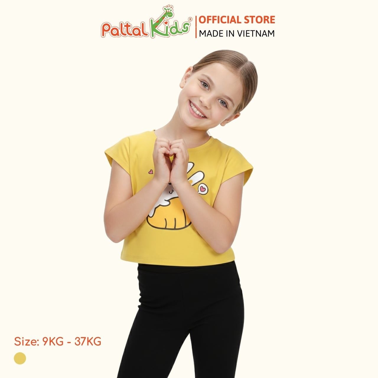 Áo Croptop Cotton Mỹ Hình In Thỏ & Cà Rốt Bé Gái Cao Cấp - 020 1373