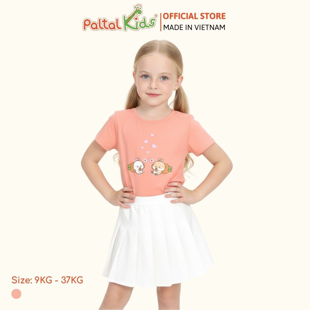 Áo Thun Cotton Mỹ Hình In Thỏ Bé Gái Cao Cấp - 020 1388