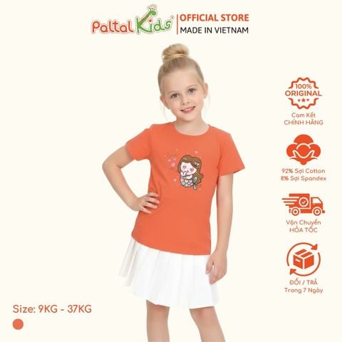 Áo Thun Cotton Mỹ Hình In Nàng Tiên Cá Bé Gái Cao Cấp - 020 1389