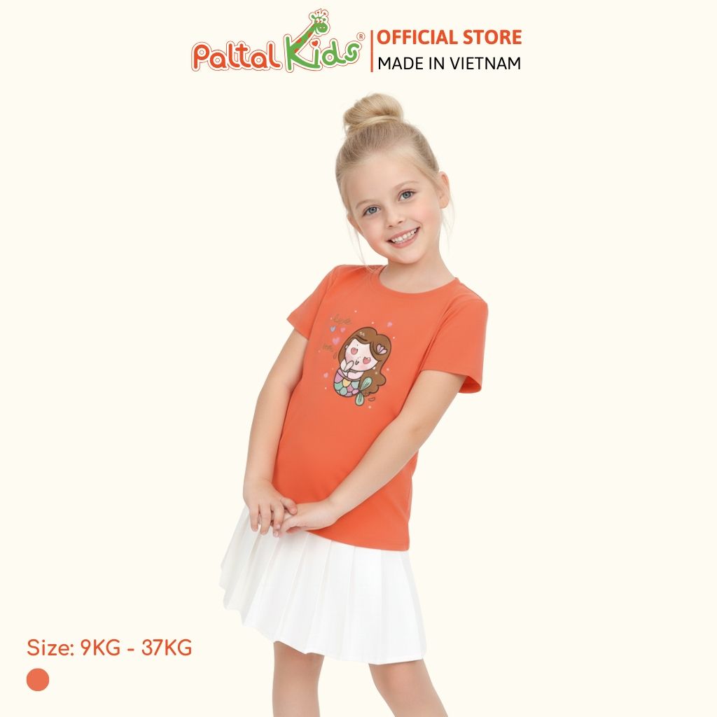Áo Thun Cotton Mỹ Hình In Nàng Tiên Cá Bé Gái Cao Cấp - 020 1389