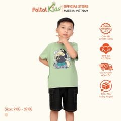 Áo Thun Hình In Mèo Ngầu Cotton Mỹ Bé Trai Cao Cấp - 020 1393