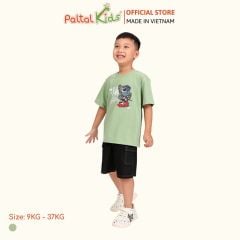 Áo Thun Cotton Mỹ Hình In Cún Ngầu Bé Trai Cao Cấp - 020 1399