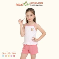 Đồ Bộ Đùi 2 Dây Lai Vạt Bèo Cotton Modal Bé Gái Cao Cấp - 205 7025