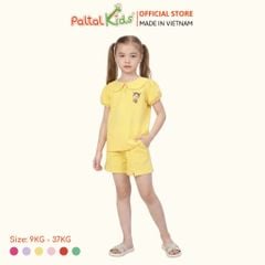 Đồ Bộ Đùi Tay Phồng Cotton Mỹ Hình In Cô Gái Xinh Xắn Bé Gái Cao Cấp - 025 2136