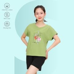 Set đồ bộ nữ kiểu quần đùi tay ngắn chất cotton siêu mát 195p 5228