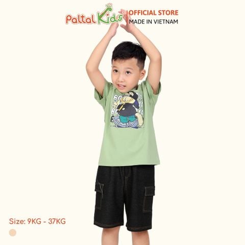 Áo Thun Hình In Mèo Ngầu Cotton Mỹ Bé Trai Cao Cấp - 020 1393