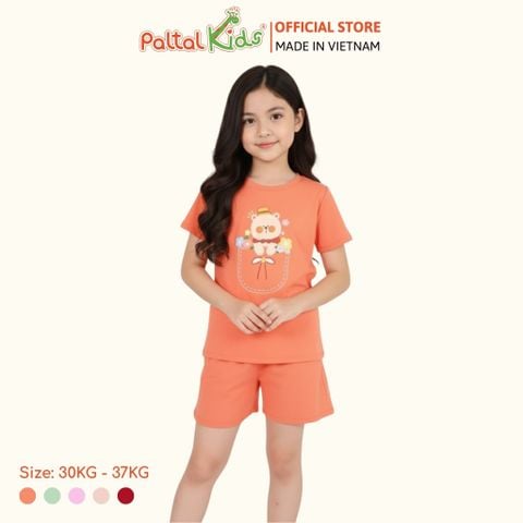 Đồ Bộ Đùi Cơ Bản Cotton Mỹ Bé Gái Cao Cấp - 025 2150 - Size 14