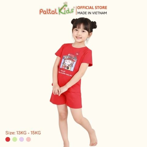 Đồ Bộ Đùi Cơ Bản Cotton Mỹ Bé Gái Cao Cấp - 025 2146 - Size 12