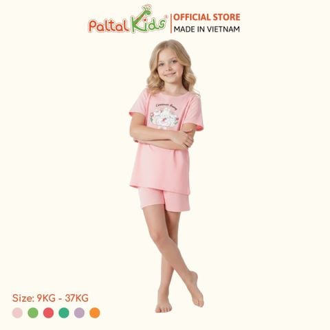 Đồ Bộ Đùi Hình In 3 Chú Thỏ Cotton Mỹ Bé Gái Cao Cấp - 025 2160