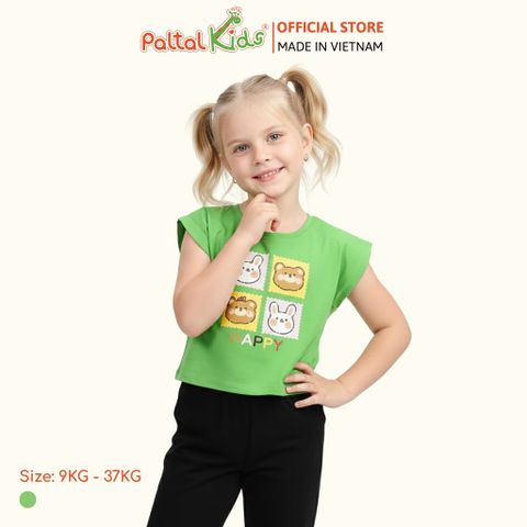 Áo Croptop Cotton Mỹ Hình In Động Vật Bé Gái Cao Cấp - 020 1370