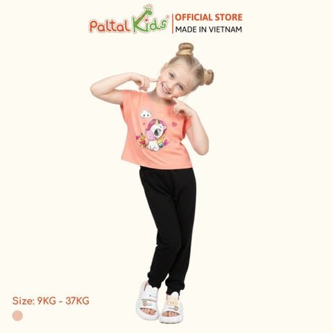 Áo Croptop Cotton Mỹ Hình In Kỳ Lân Cầu Vòng Bé Gái Cao Cấp - 020 1372