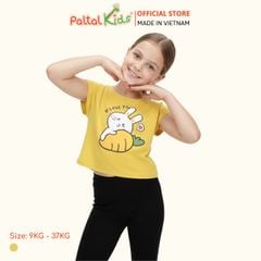 Áo Croptop Cotton Mỹ Hình In Thỏ & Cà Rốt Bé Gái Cao Cấp - 020 1373